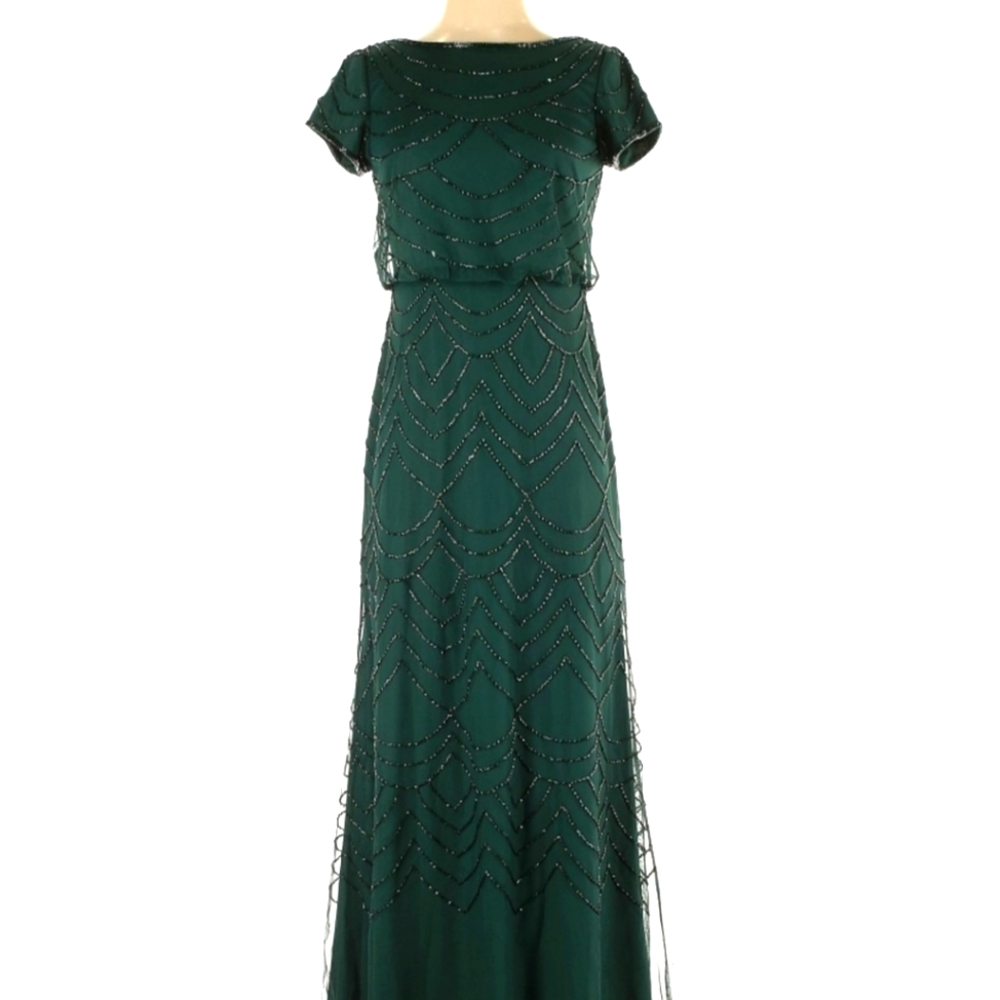 Adrianna Papell Beaded Evening Gown - Size 2 P